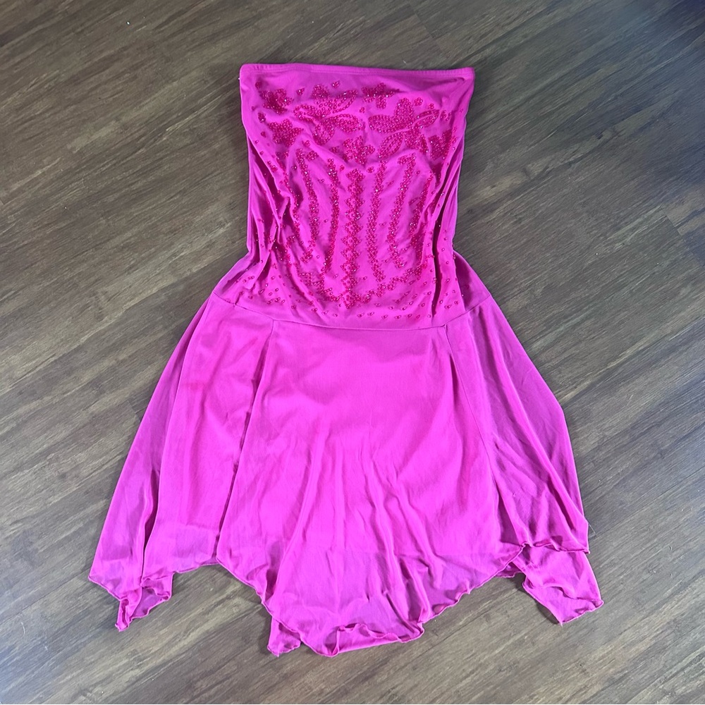Embellished mesh y2k fairy dress - pink - Size L